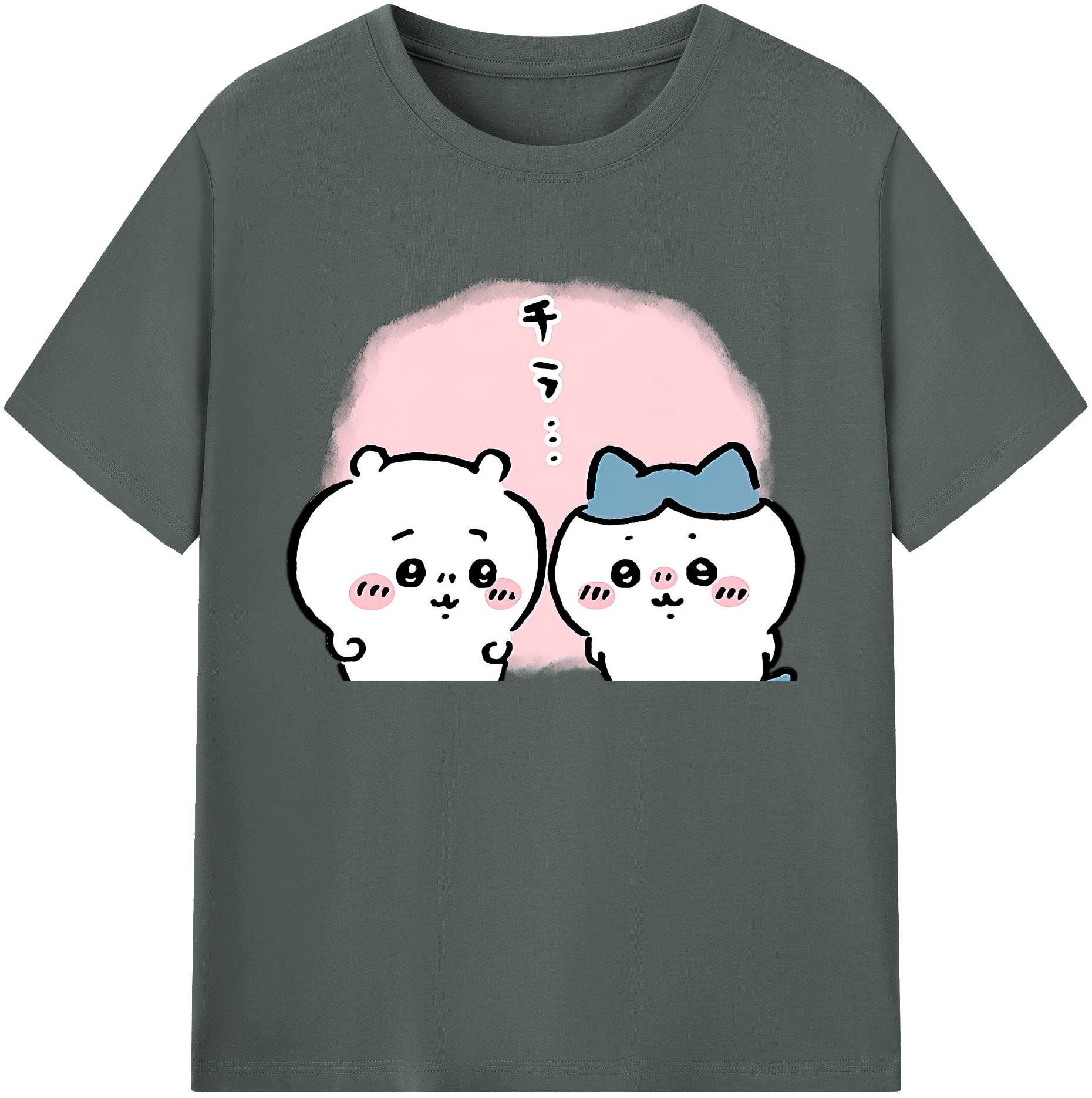 （画像用） ちいかわ ハチワレ Chii-kawa hachiware 綿100％ メンズ半袖Tシャツ｜肌触りやわらか＆通気性